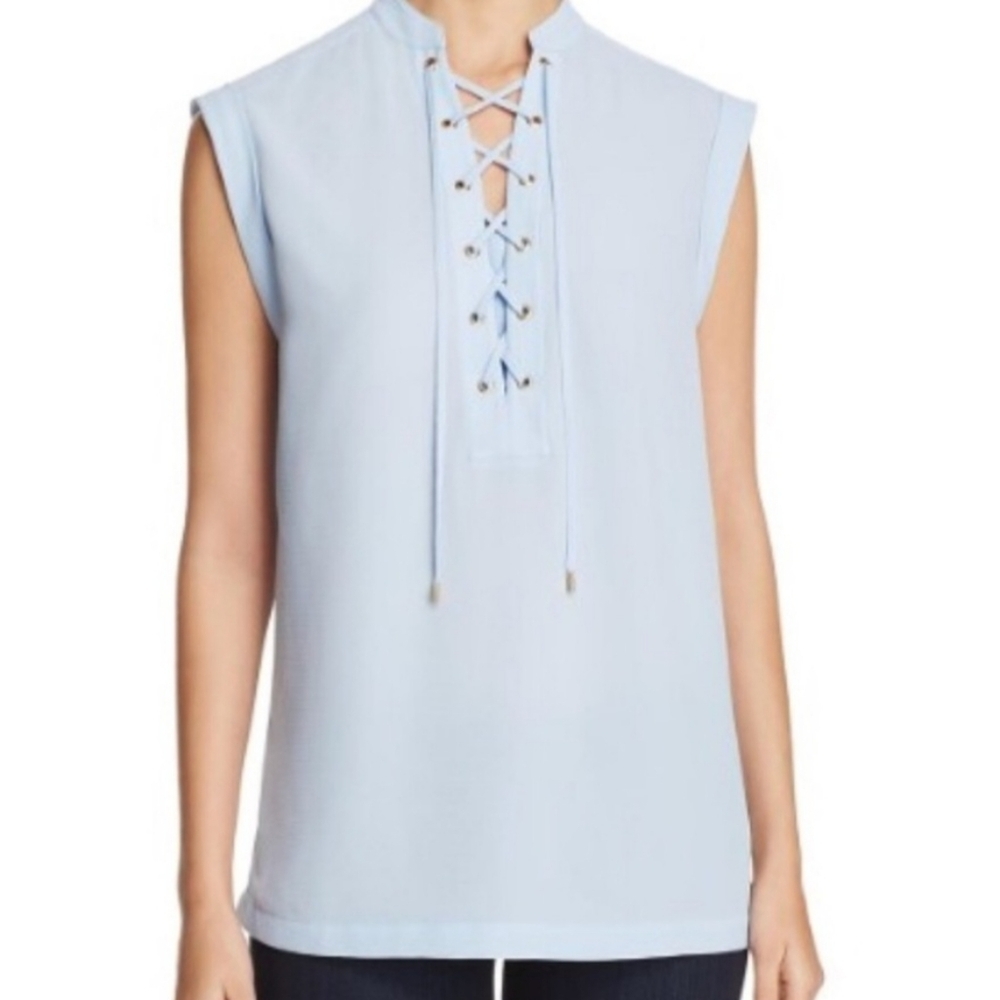NWT Michael Kors Navy Blue Blouse - Picture 4 of 5